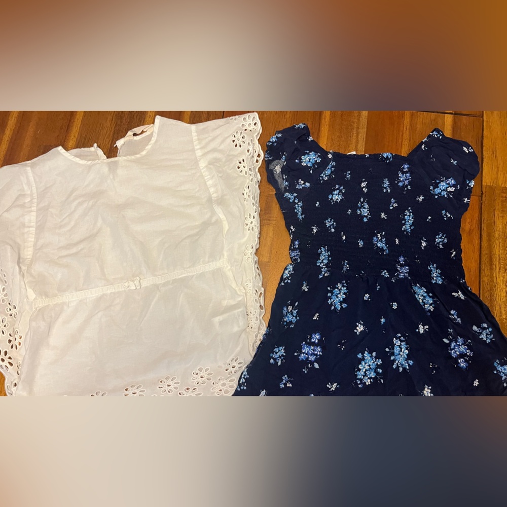 White top and romper size 9-10yo